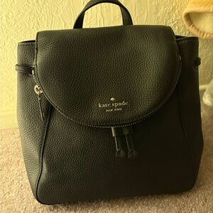 Kate Spade Black Pebbled Leather Backpack